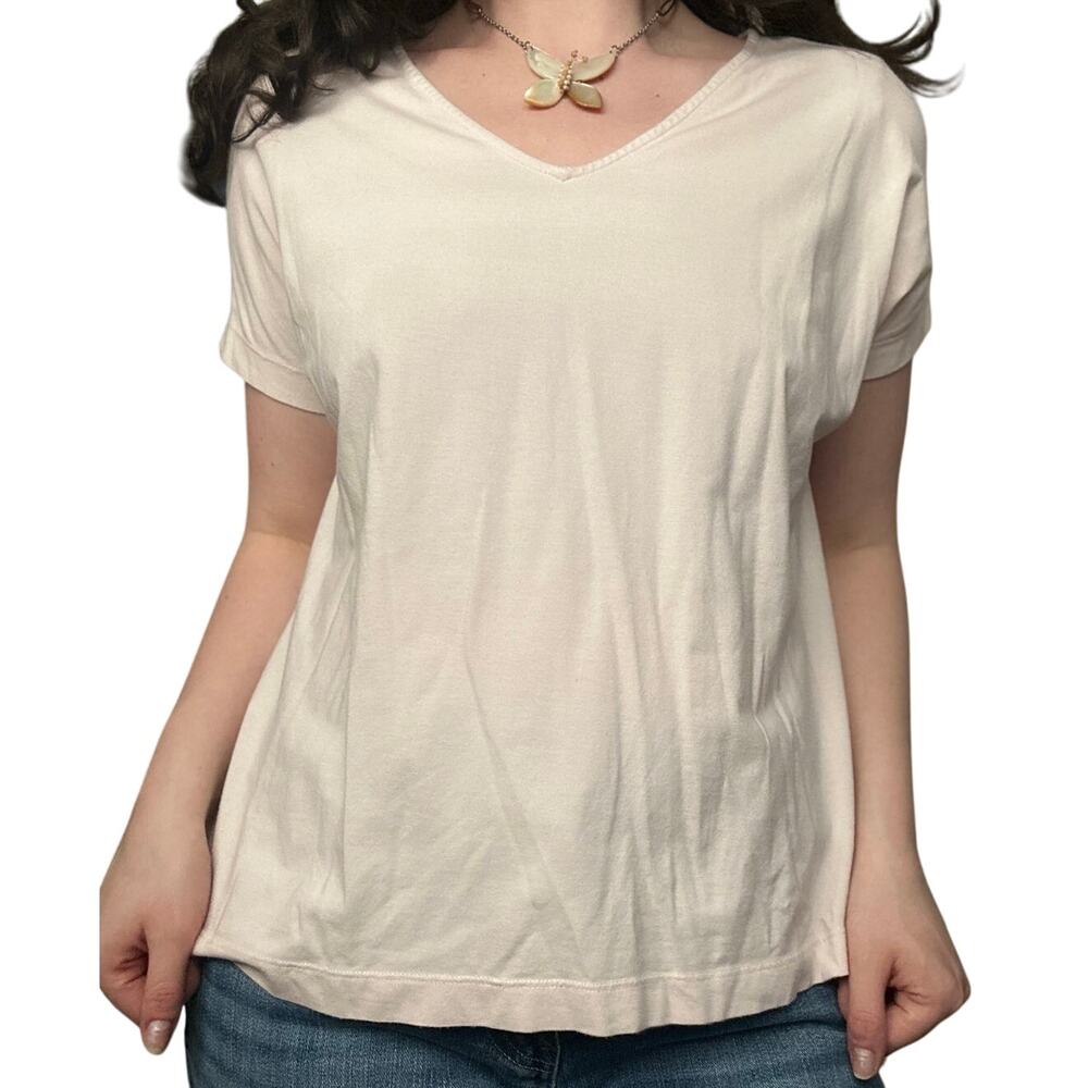 J. Jill size S Luxe Supima v-neck easy tee shirt top short sleeves light pink\